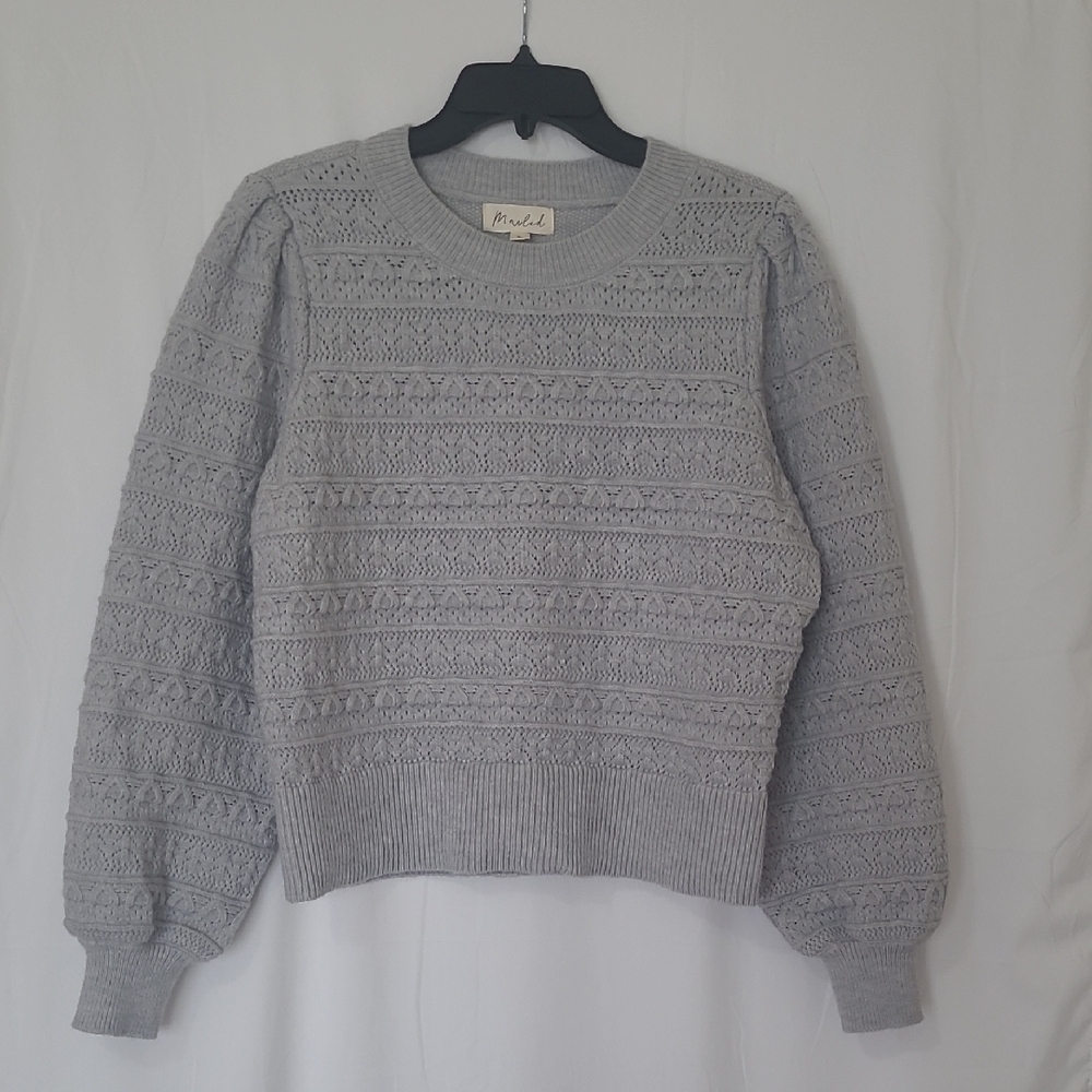Marled Light Gray Crewneck Sweater